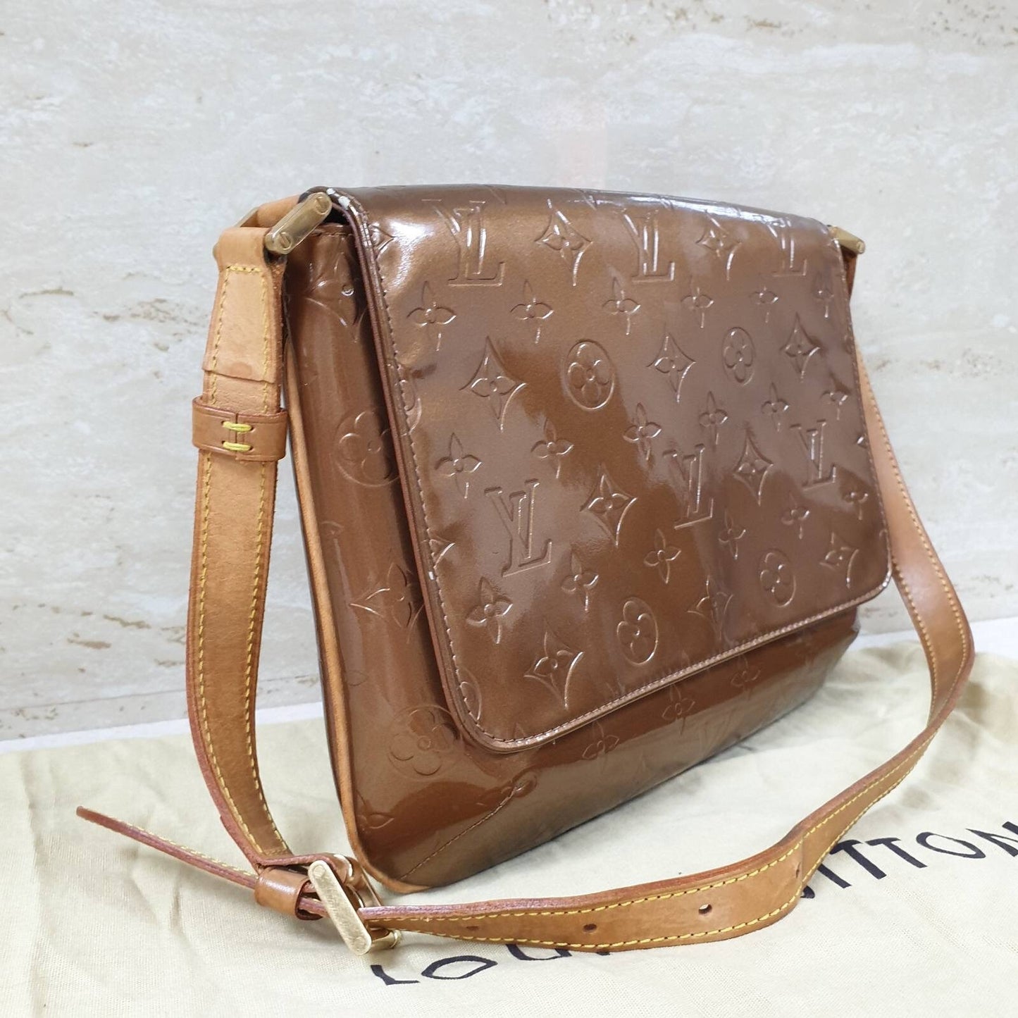 Louis Vuitton Brown Vernis Thompson Street Shoulder Bag