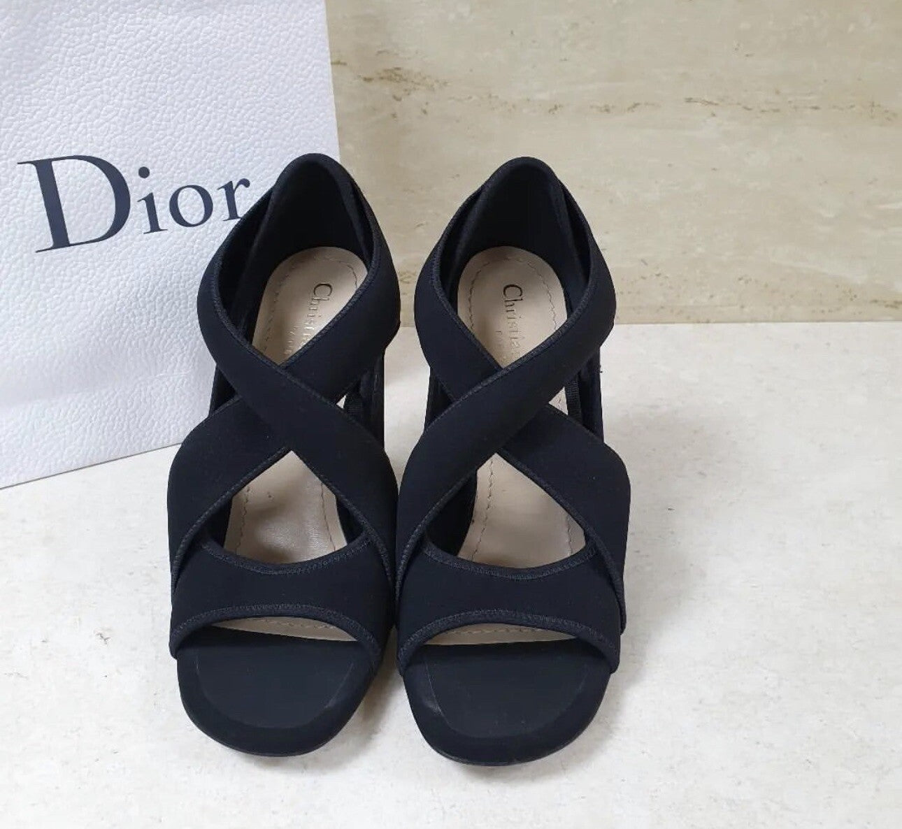 Christian Dior Neoprene Strappy Sandals sz.38