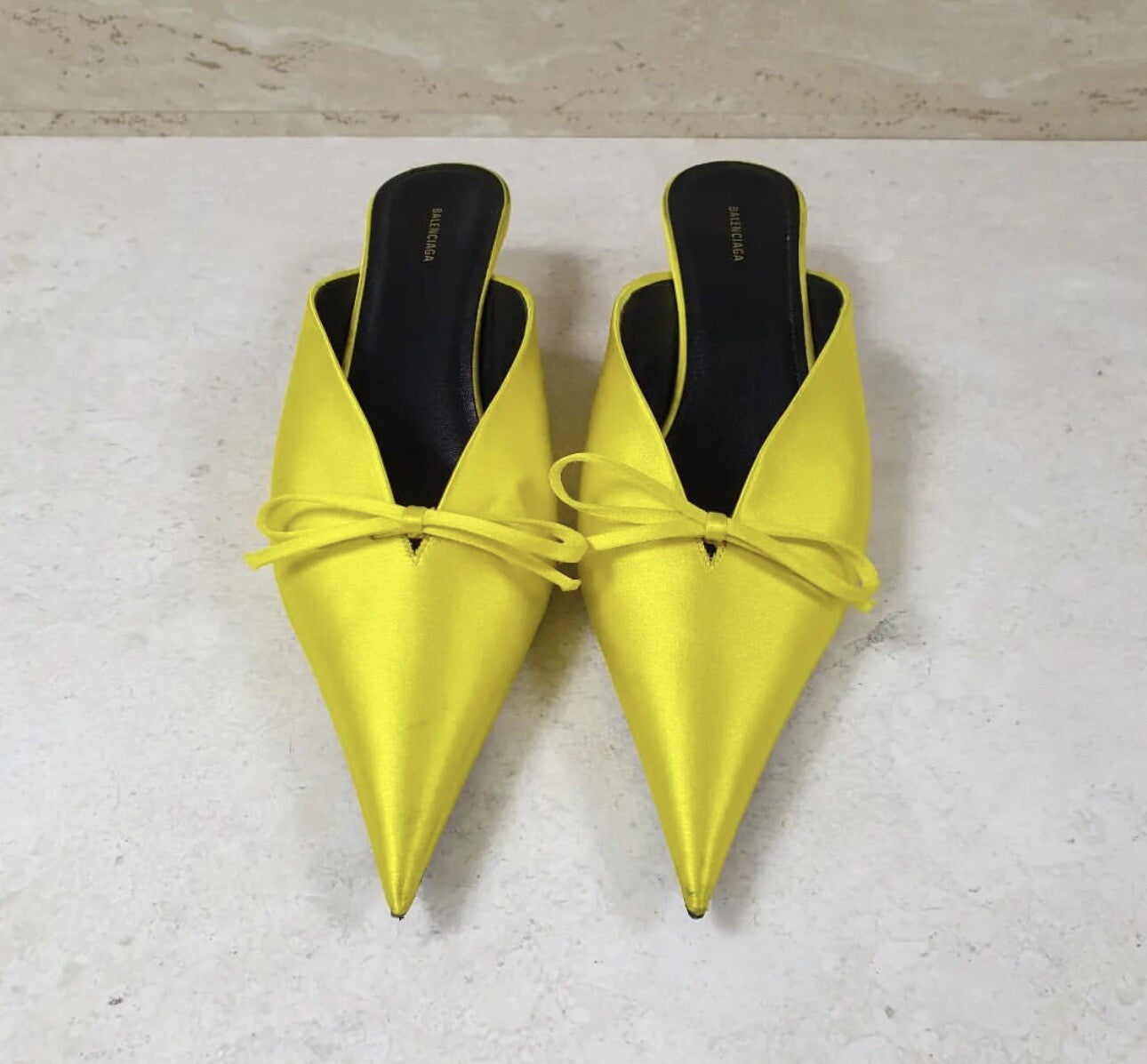 Balenciaga Yellow Textile Mules Sz.38