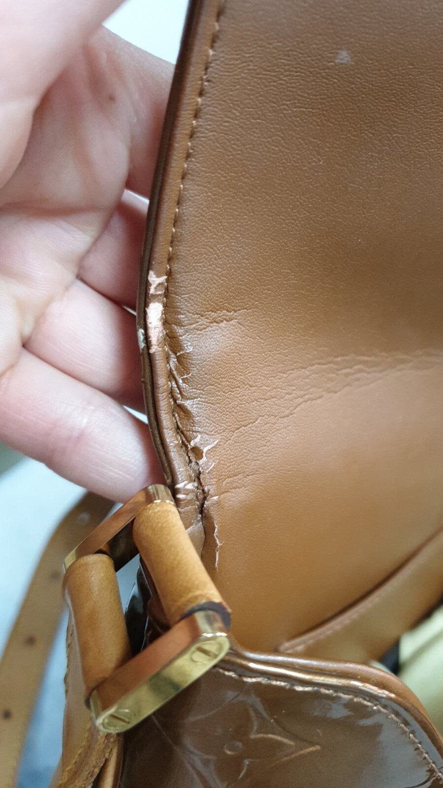 Louis Vuitton Brown Vernis Thompson Street Shoulder Bag