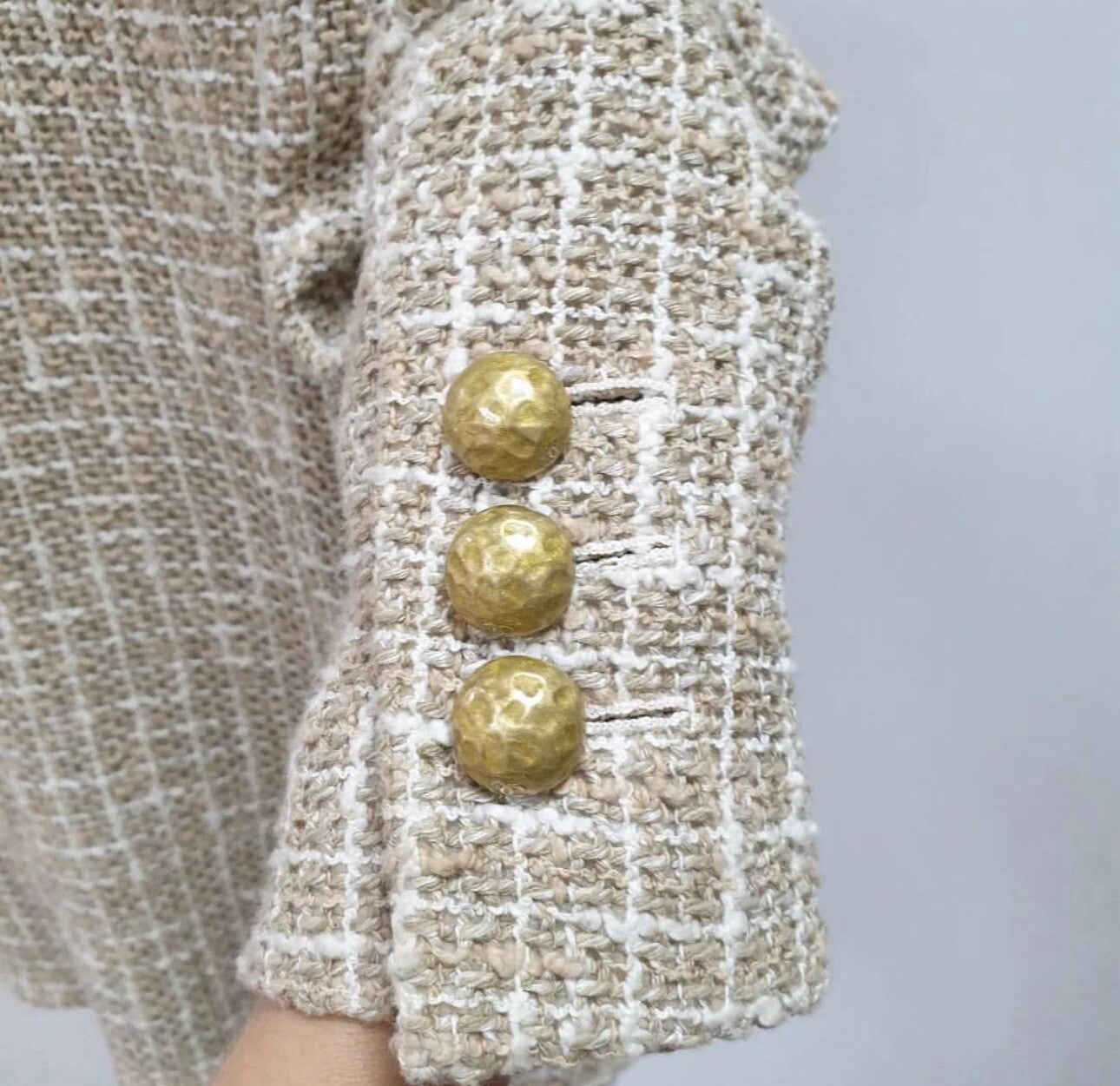 Chanel 2015  Beige Tweed Jacket Sz.36