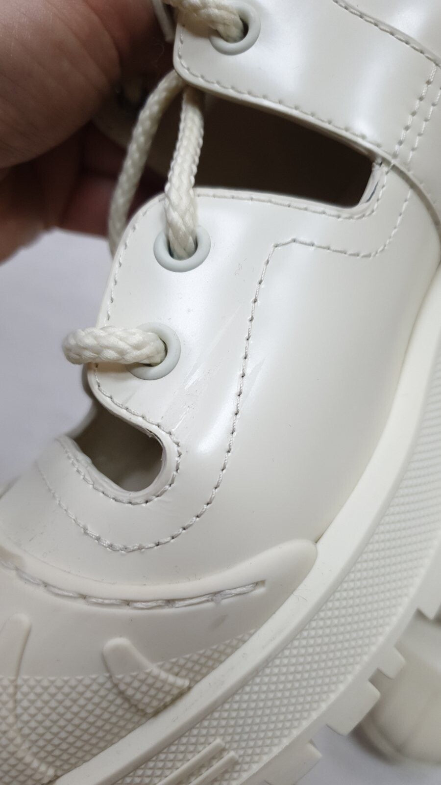 Dior White Iron Leather Tall Boots sz. 38