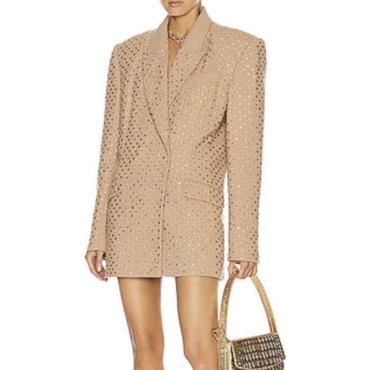 David Koma Crystal Embroidered Oversized Jacket Sz.S