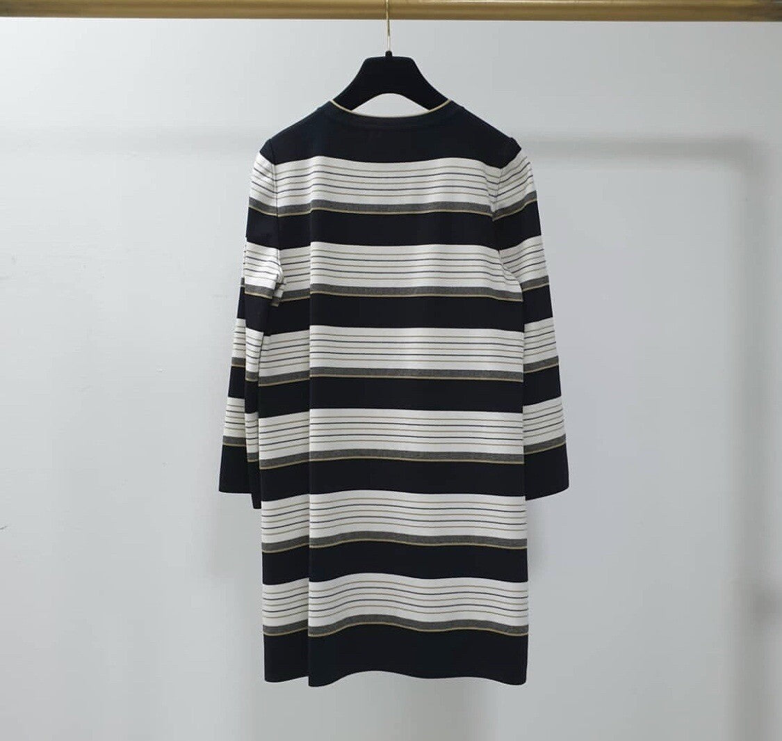 Chanel Striped Silk Tunic-dress Casual Dress Sz.38