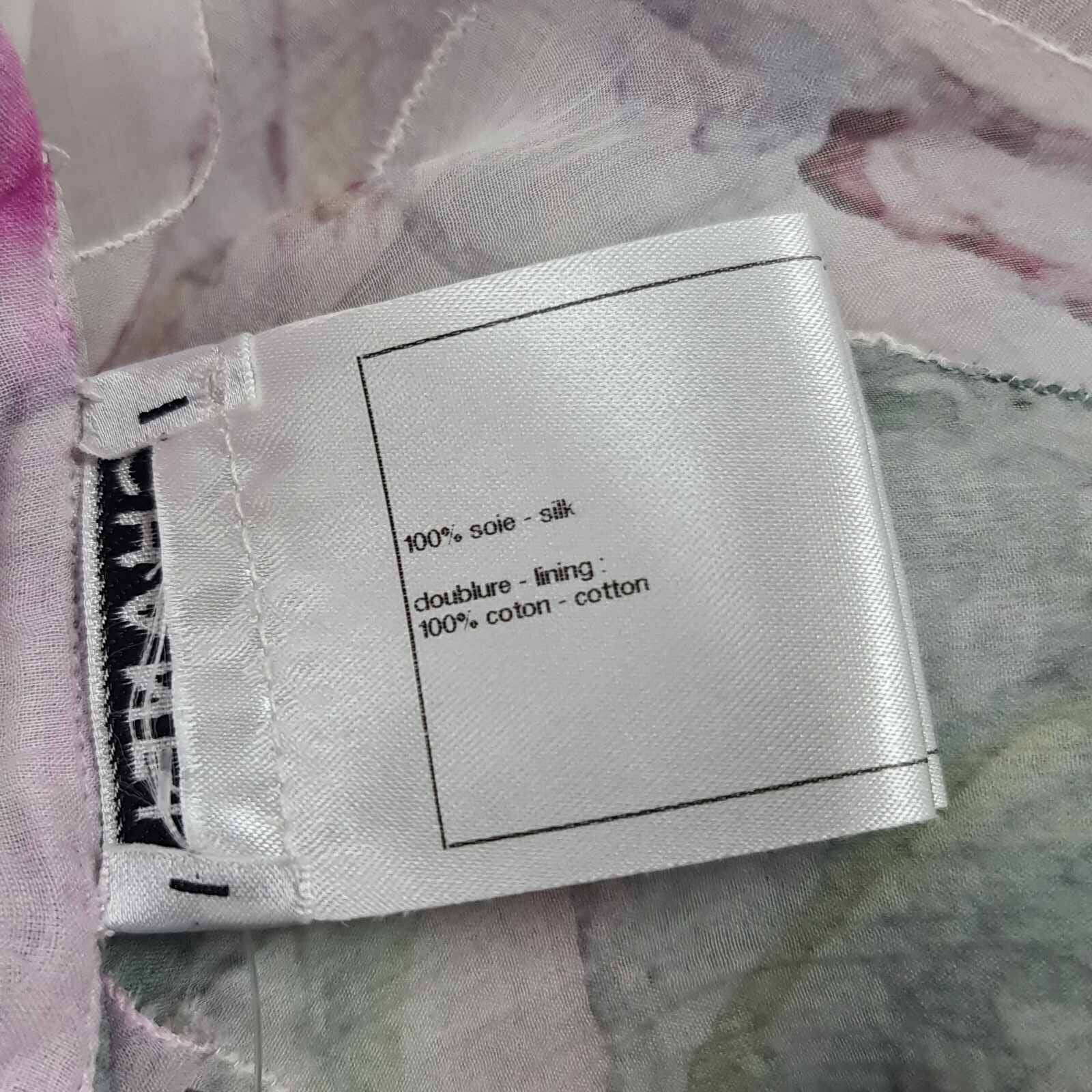 Chanel Multicolor Floral Print Ruffle Silk Blouse Sz.40