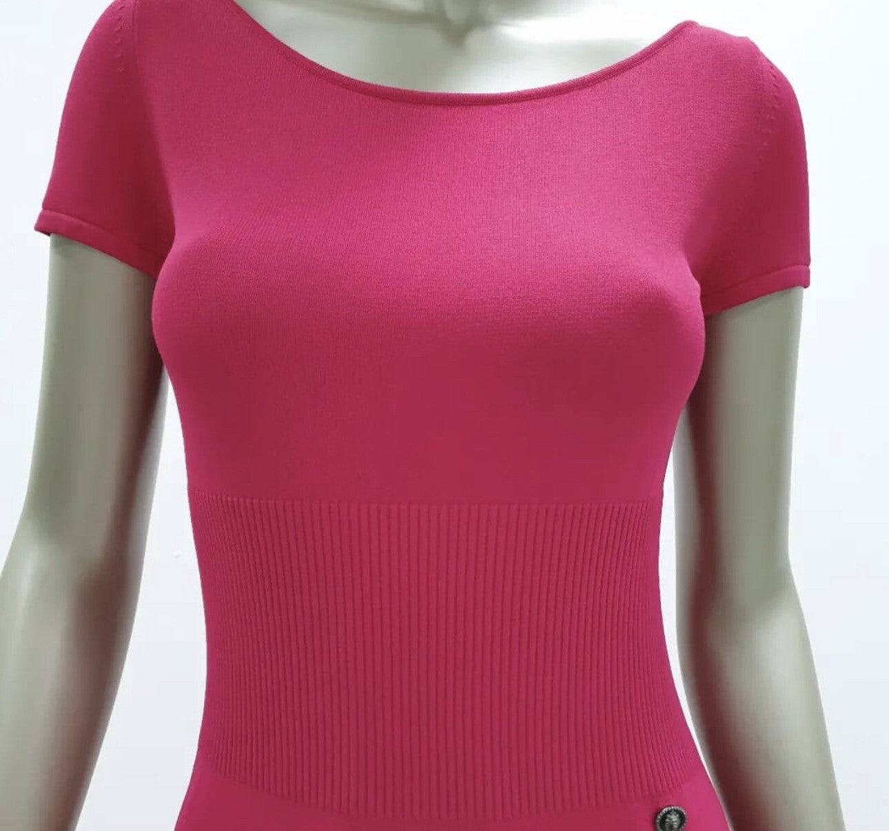 Chanel 2010 Pink Knit Midi Sweater Dress Sz.36