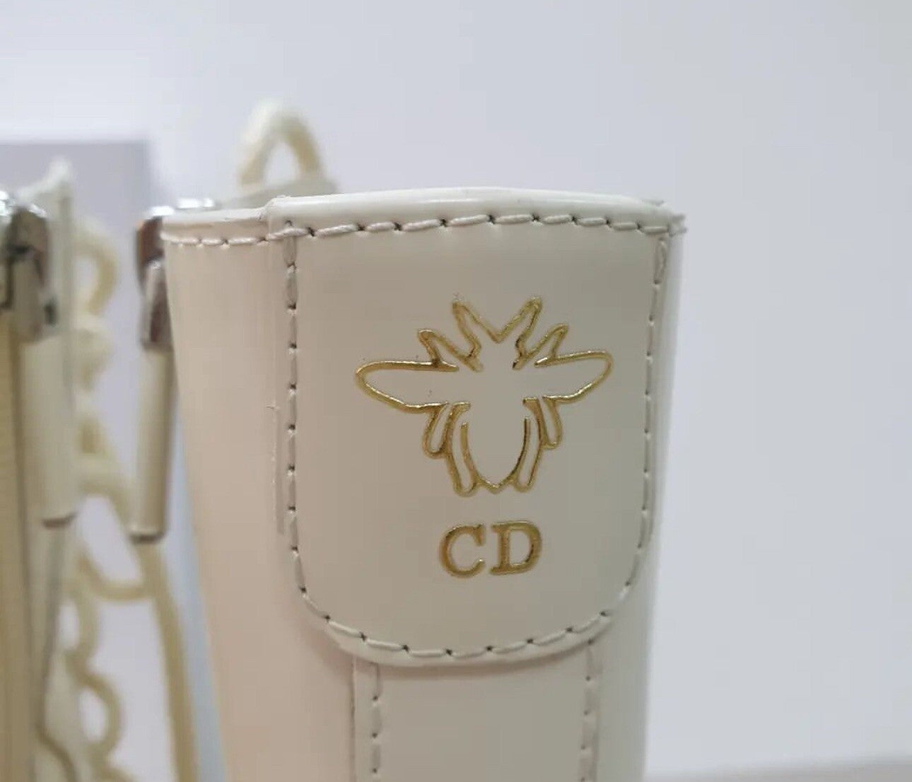 Dior White Iron Leather Tall Boots sz. 38