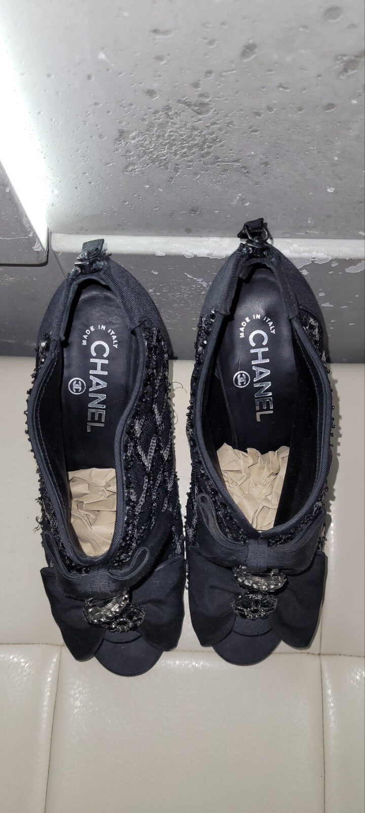 Chanel Multicolor Textile Open Boots Booties Sz.40