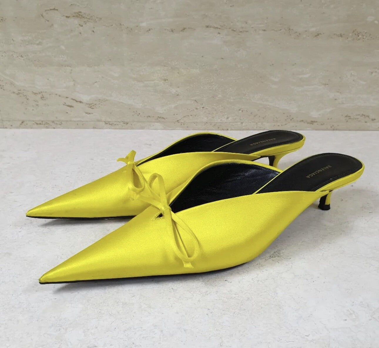 Balenciaga Yellow Textile Mules Sz.38