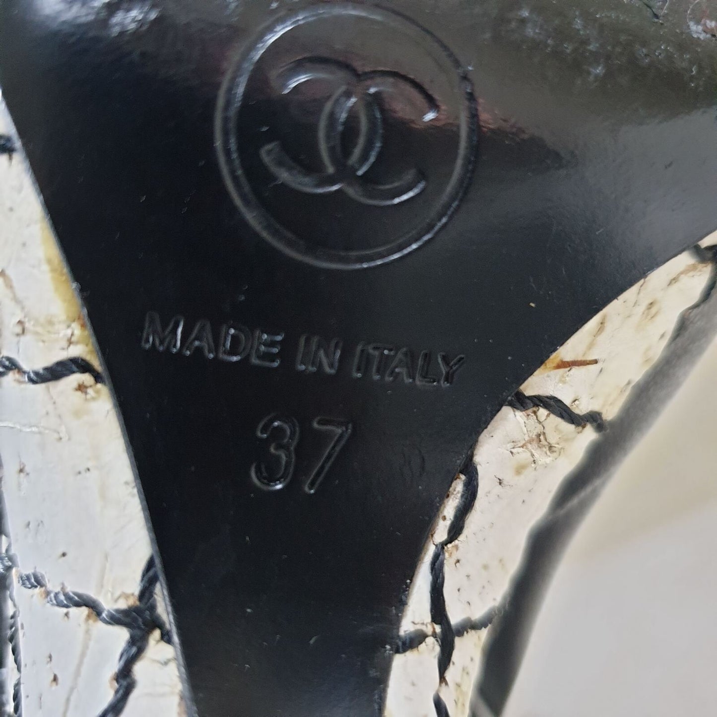 Chanel Black Leather Camellia Wedge Over The Knee Boots  Sz. 37