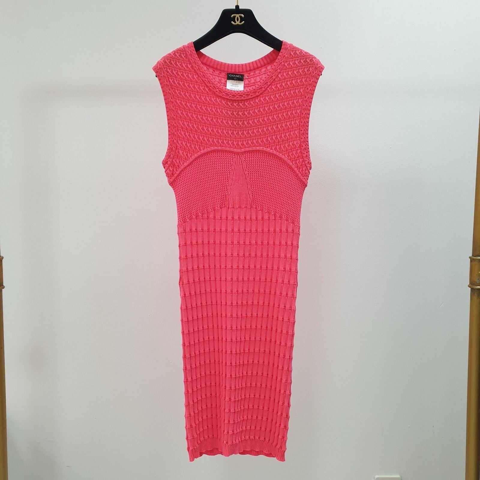 Chanel Pink Textured Knit Dress  Sz.36
