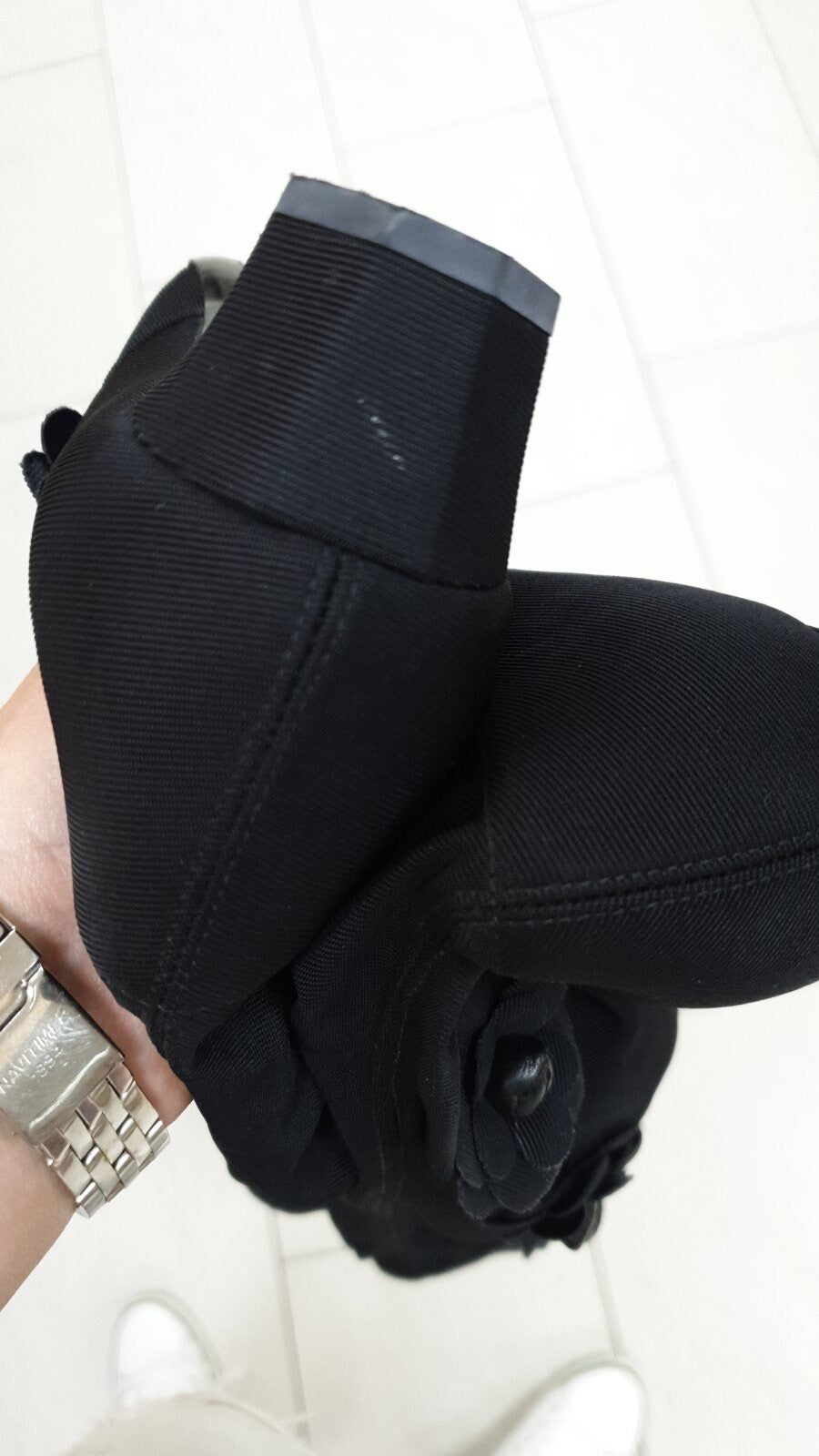 Chanel Black Textile Camellia  Over The Knee Sokcks Boots  Sz. 38,5