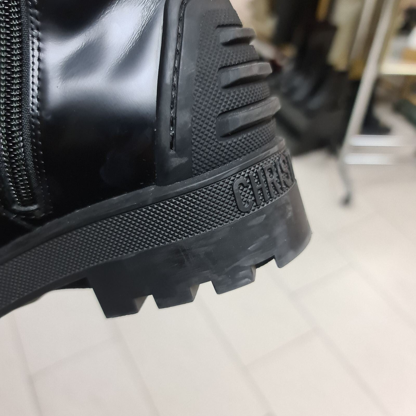 Dior Black Leather Combat Boots sz. 38