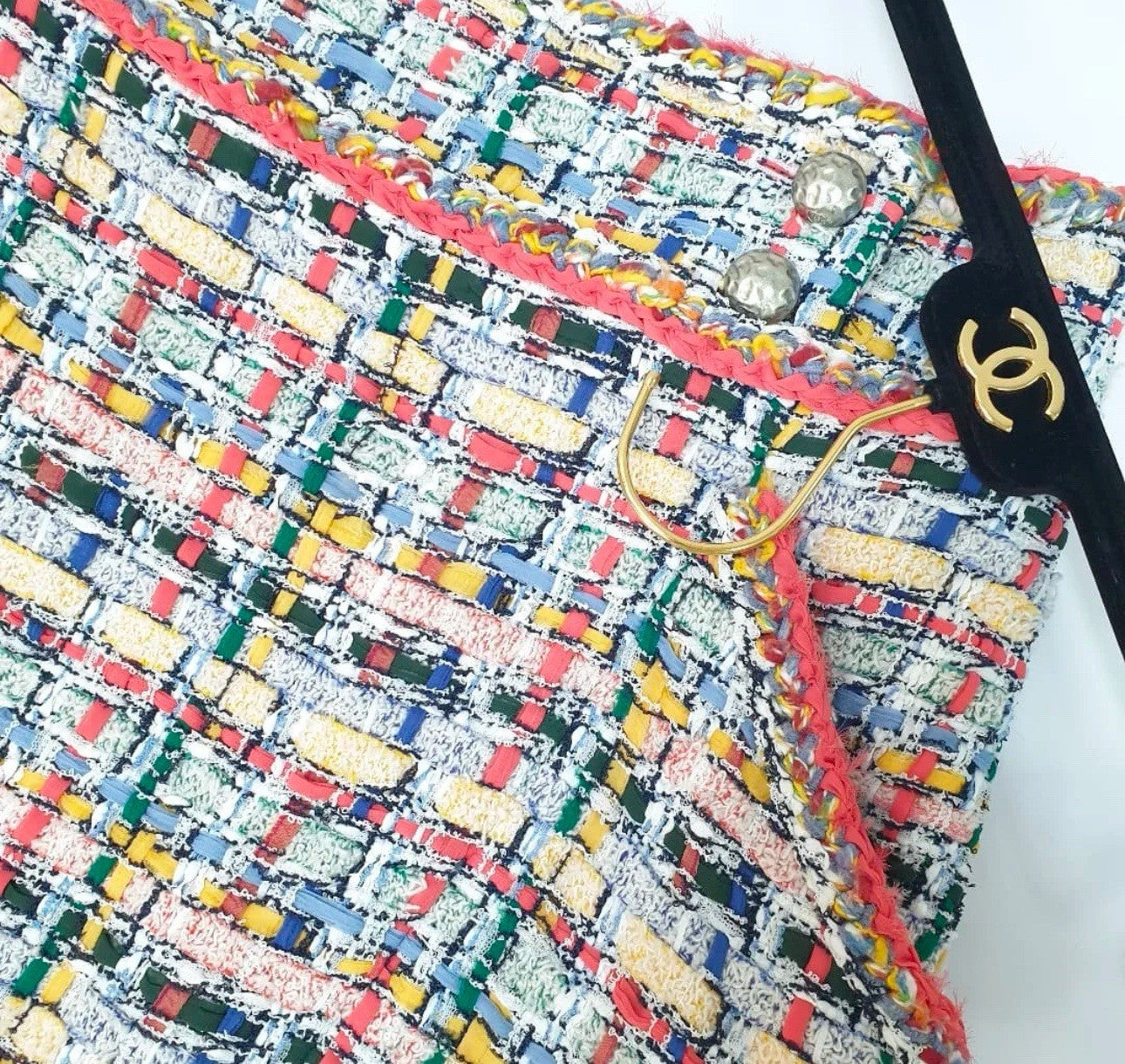 Chanel  Tweed Lessage Metier d'Art Boucle  Skirt Sz. 48