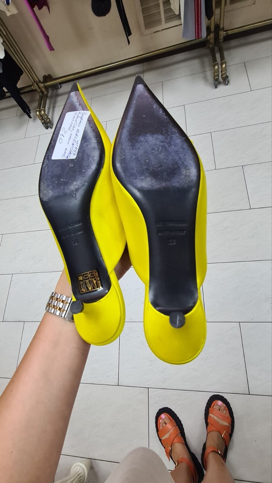 Balenciaga Yellow Textile Mules Sz.38