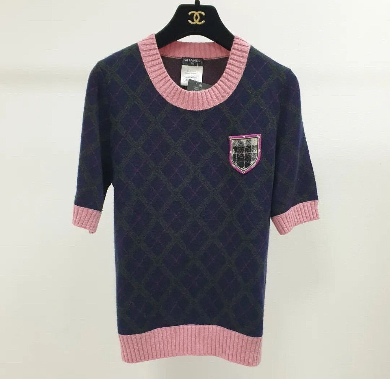 Chanel Navy Blue Top Shoulder Gold Buttons Sz.38