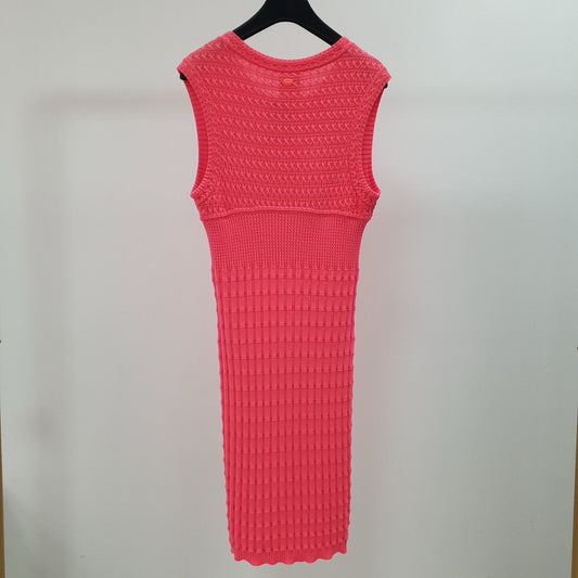 Chanel Pink Textured Knit Dress  Sz.36