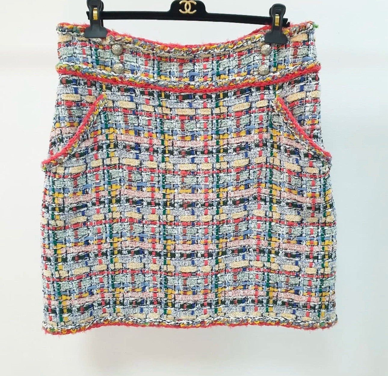 Chanel  Tweed Lessage Metier d'Art Boucle  Skirt Sz. 48