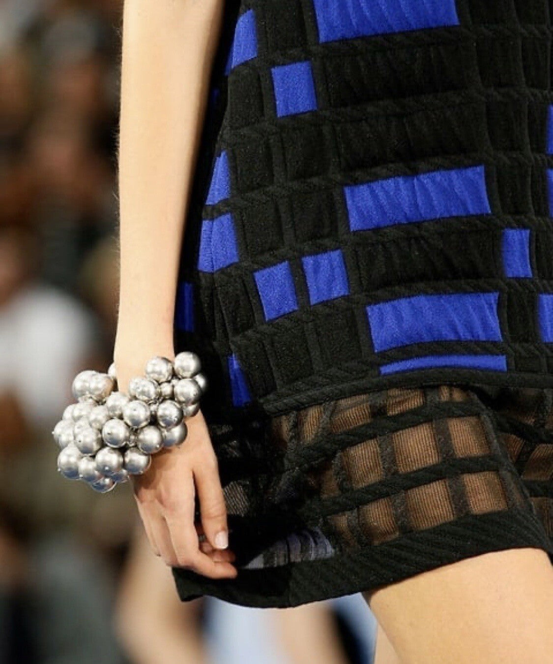 Chanel Multicoloured 2013 Geometric Checkered Cocktail Dress Sz.38