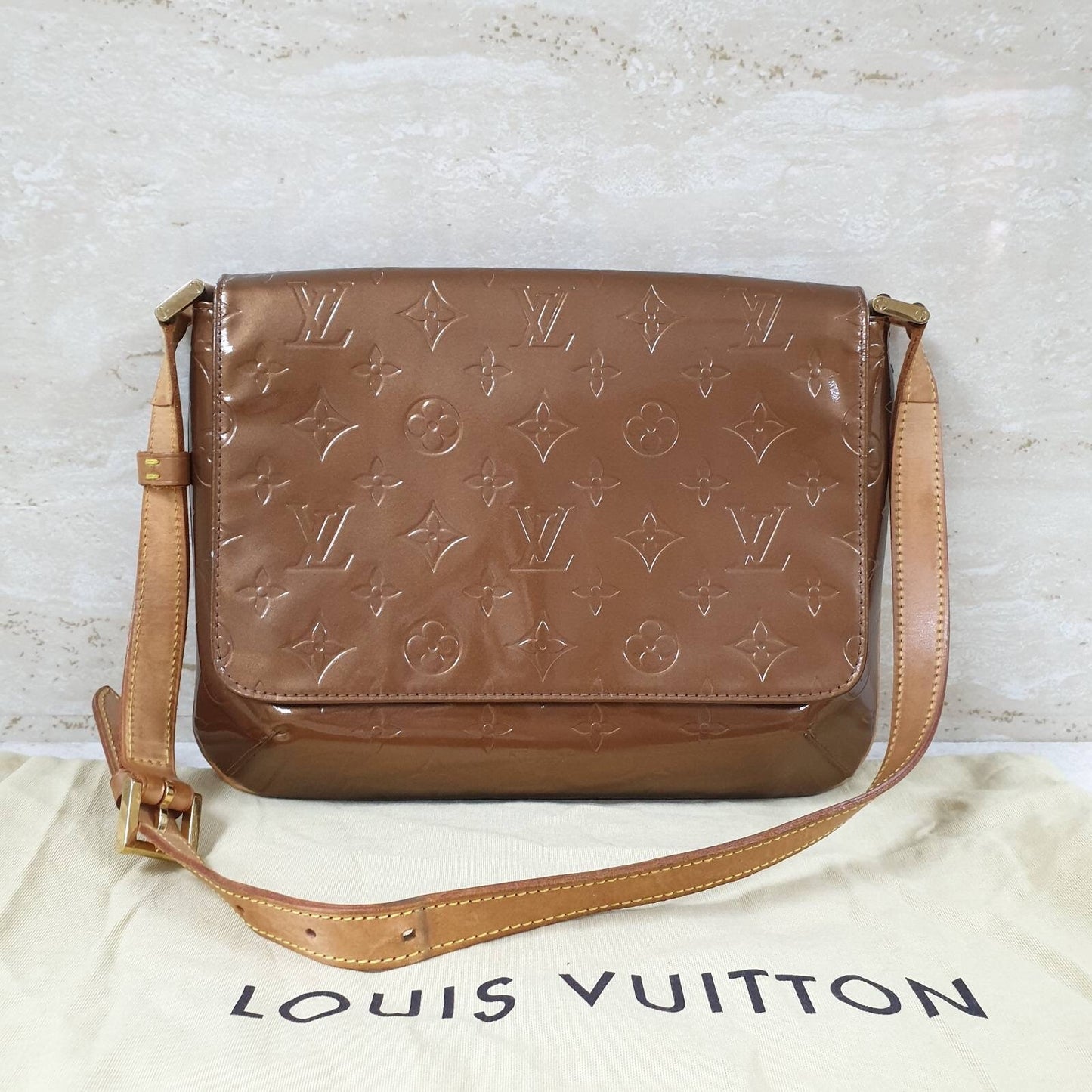 Louis Vuitton Brown Vernis Thompson Street Shoulder Bag