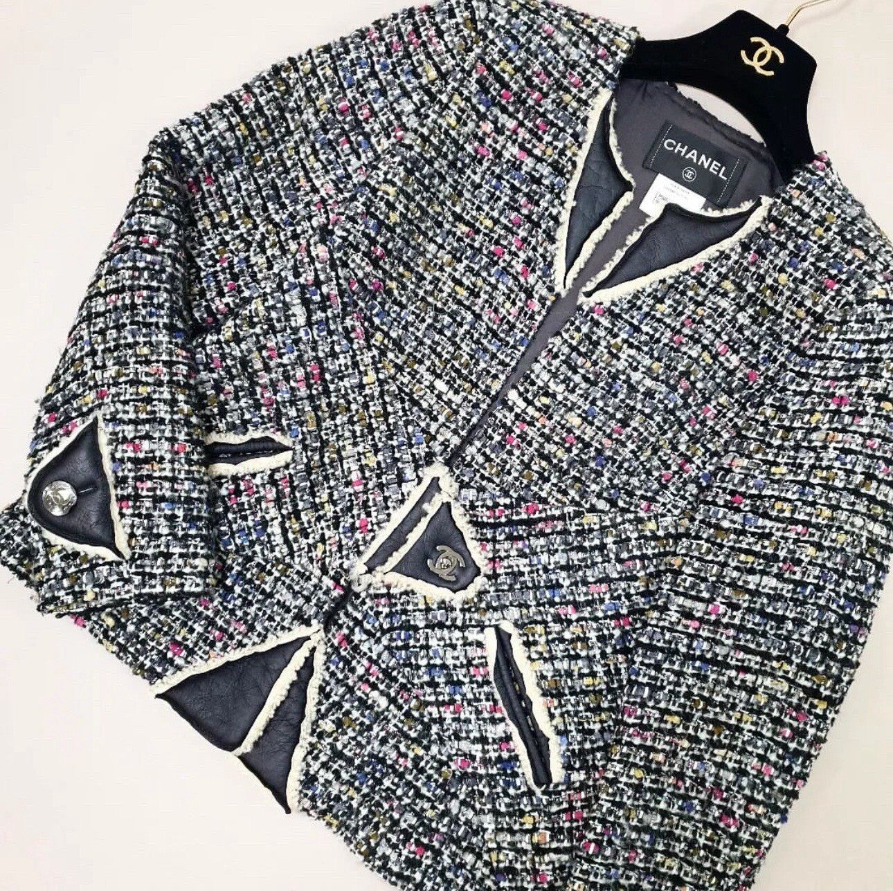 Chanel Tweed Shearling Blazer Jacket Sz.38