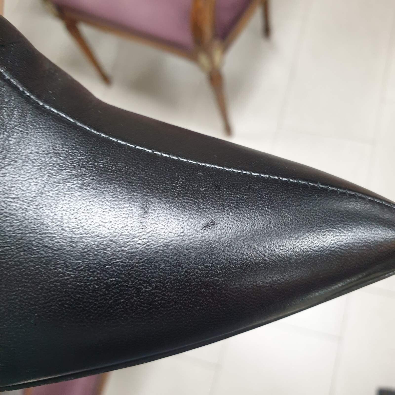 Christian Dior Black Leather Ties Heels Booties sz.39