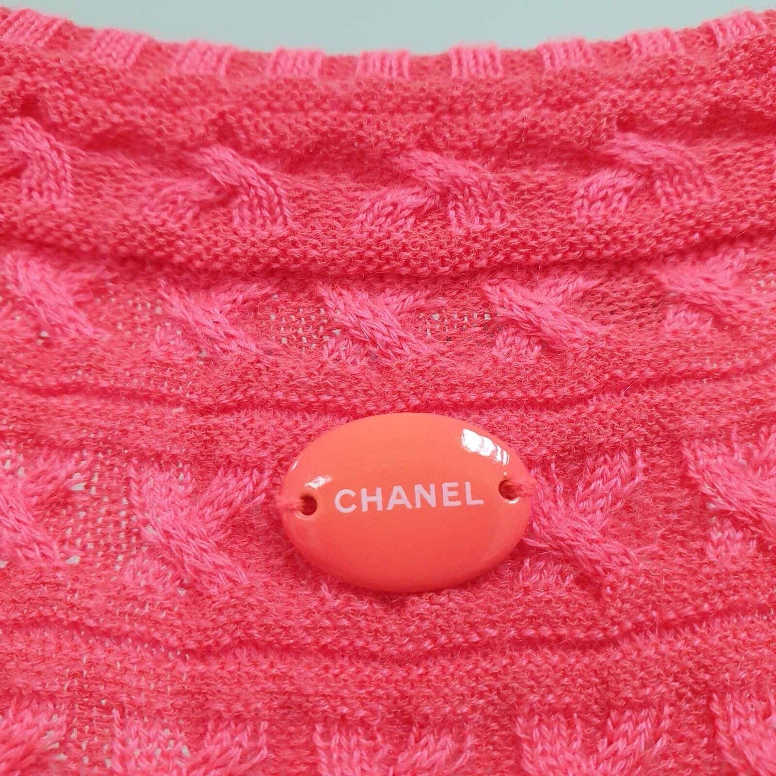 Chanel Pink Textured Knit Dress  Sz.36