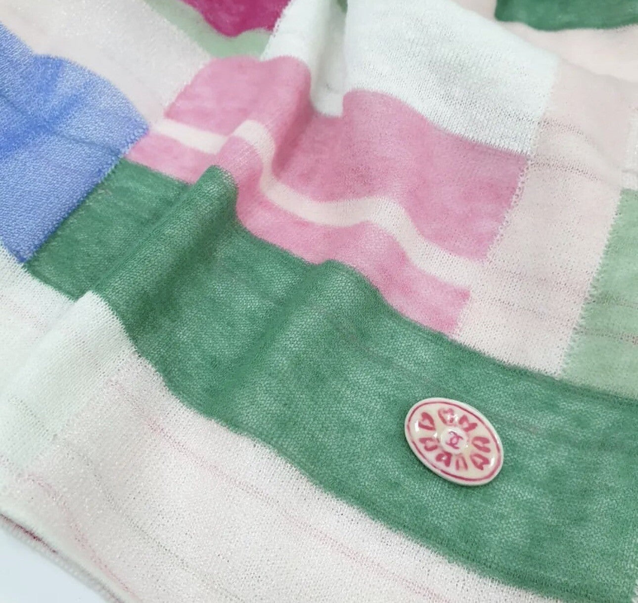 Chanel Multicolor Abstract Printed Knit Turtleneck Top Sz.40