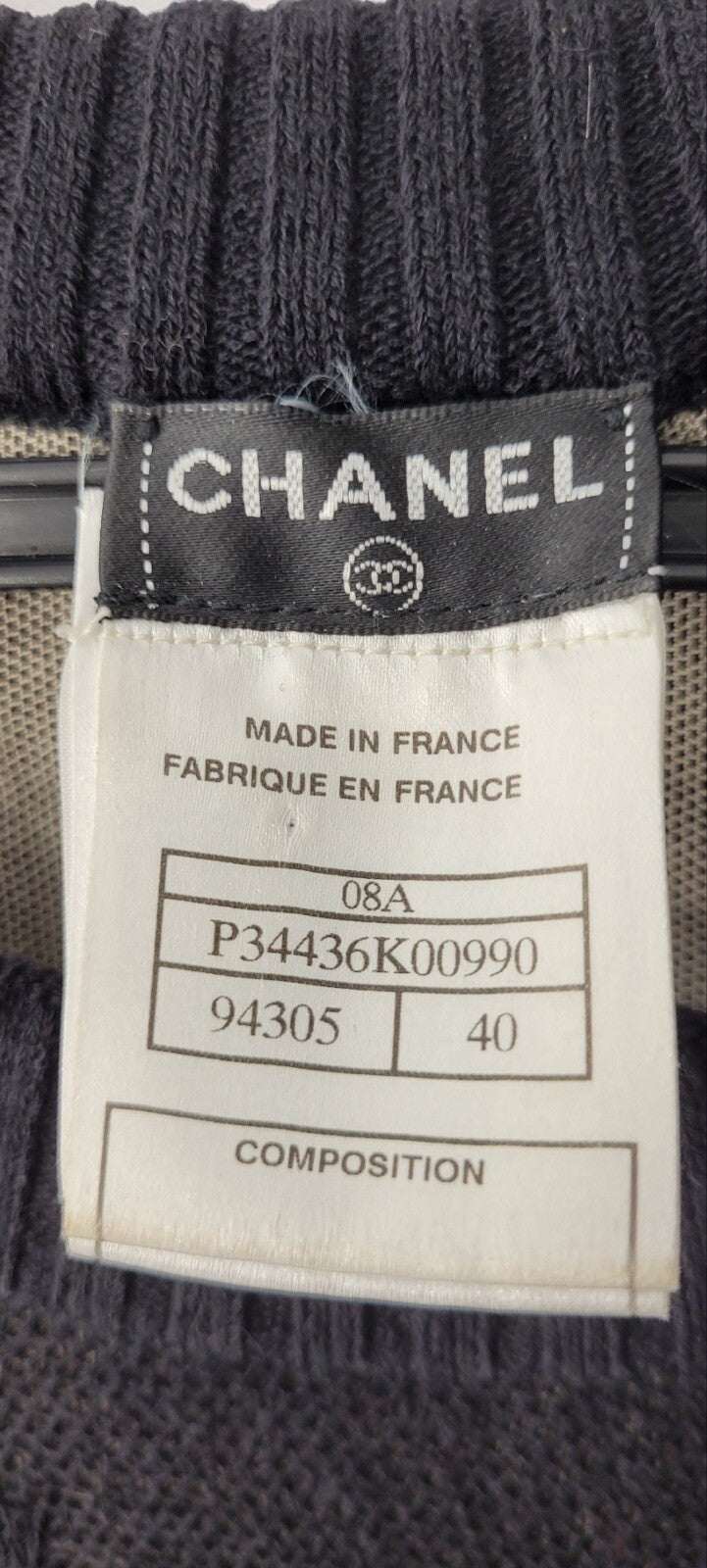 Chanel Black Knit Short Sleeve CC Button Mini Dress Sz.40