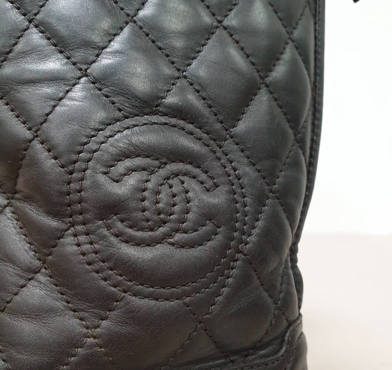 Chanel Brown Leather Boots Sz. 38