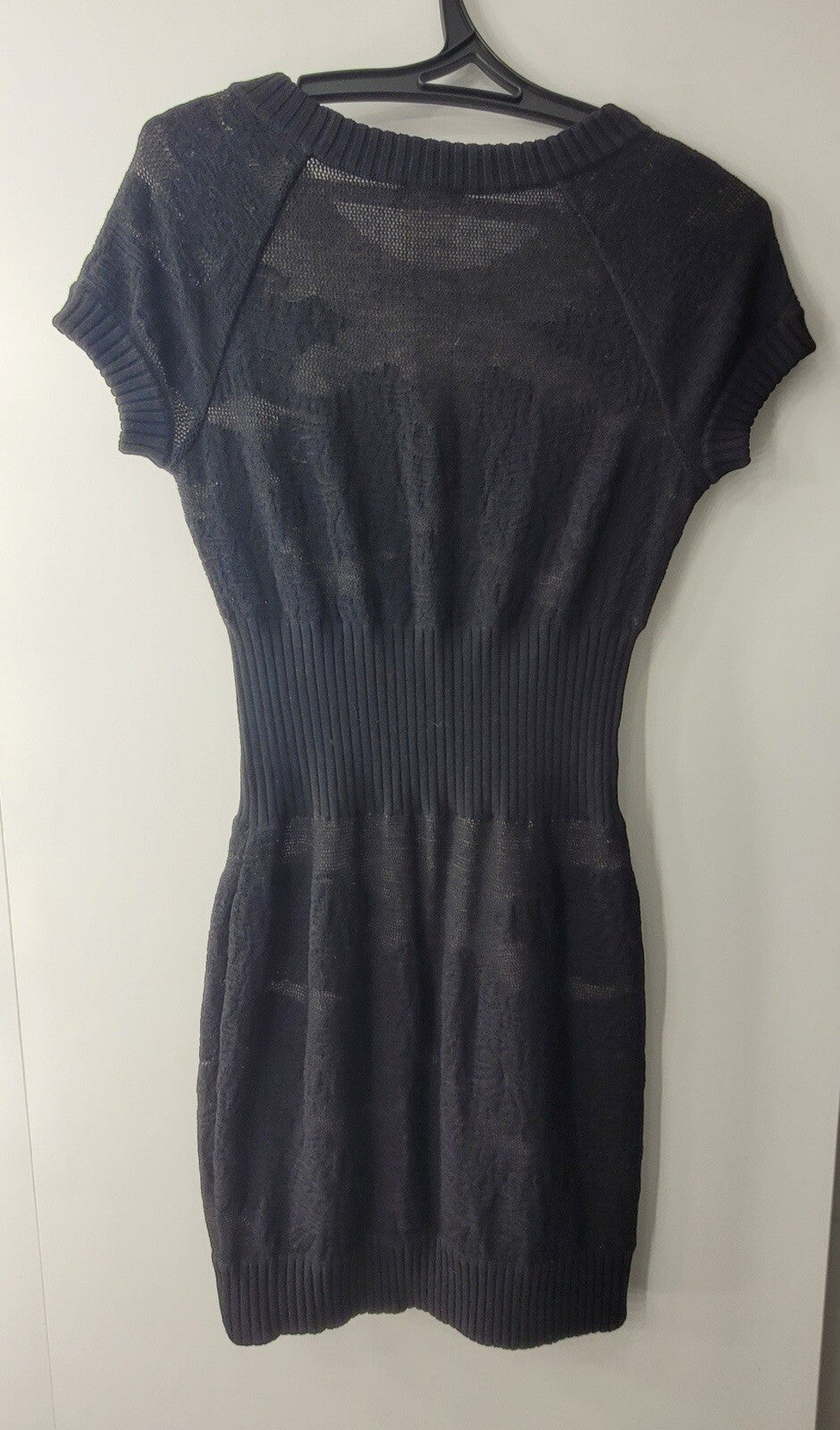 Chanel Black Knit Short Sleeve CC Button Mini Dress Sz.40