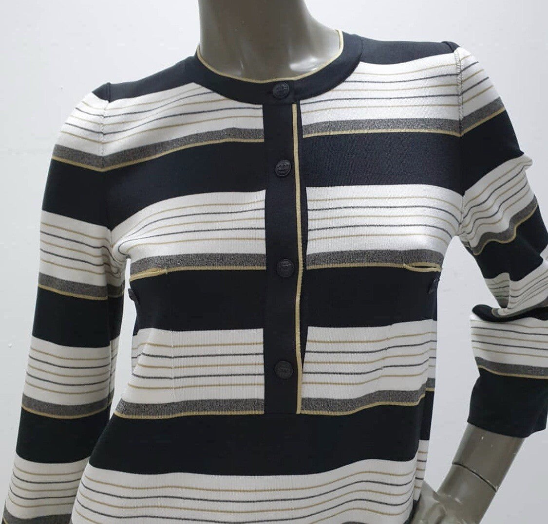 Chanel Striped Silk Tunic-dress Casual Dress Sz.38