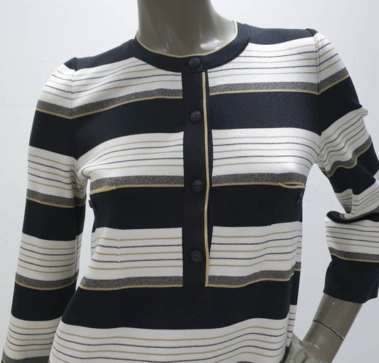 Chanel Striped Silk Tunic-dress Casual Dress Sz.38