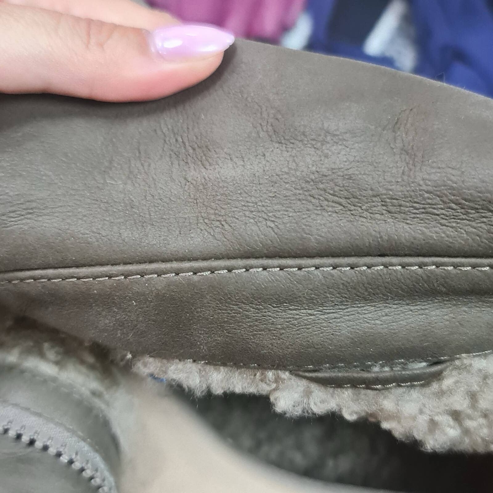 Brunello Cucinelli  Brown Grey Shearling Leather Jacket Sz.38