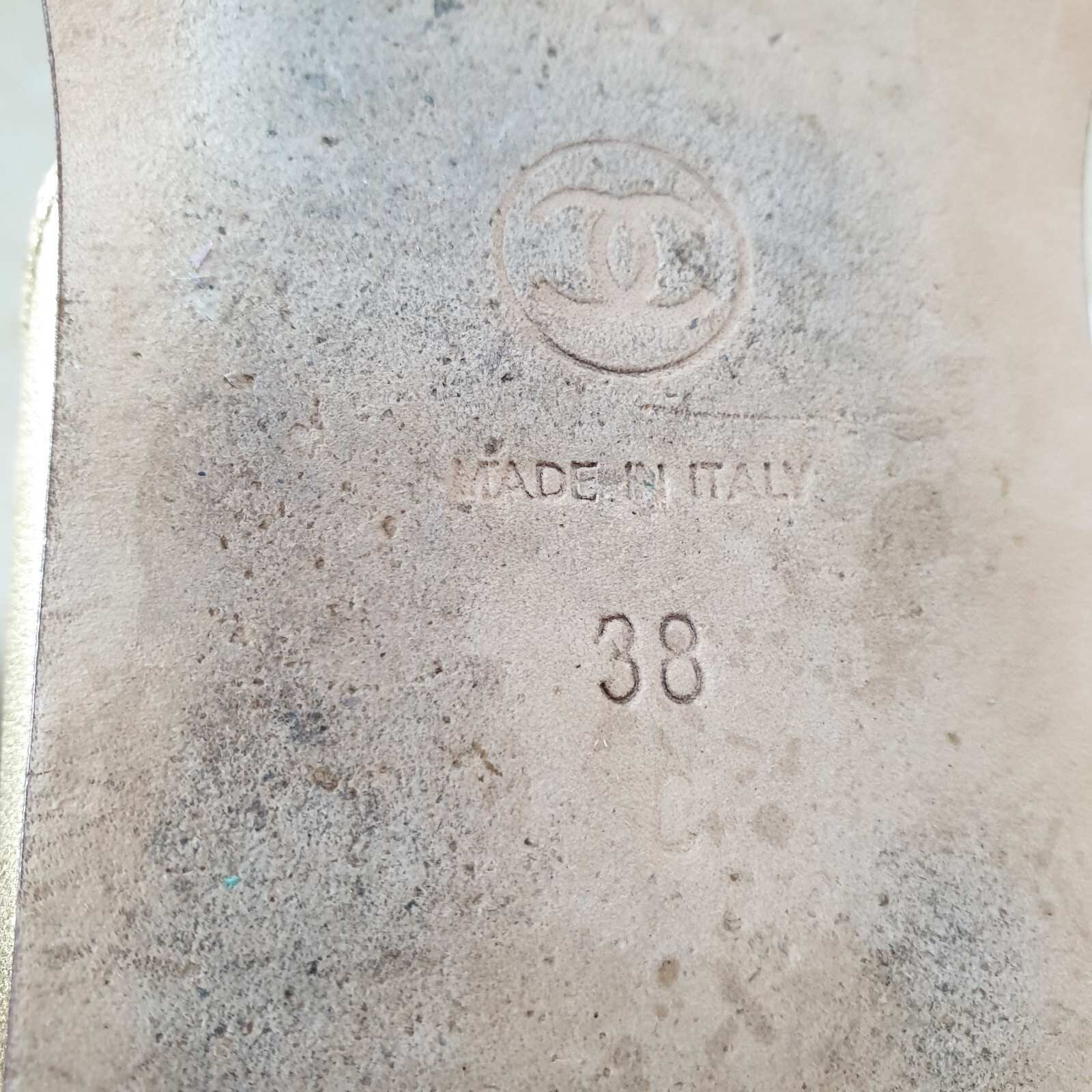 Chanel Gold Gladiator Sandals  Sz.38