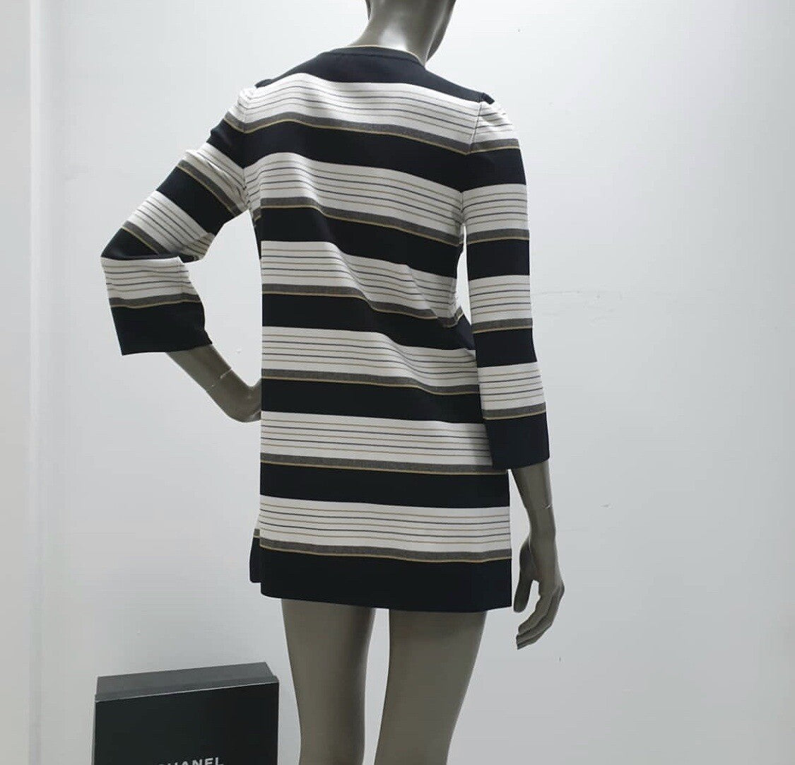 Chanel Striped Silk Tunic-dress Casual Dress Sz.38