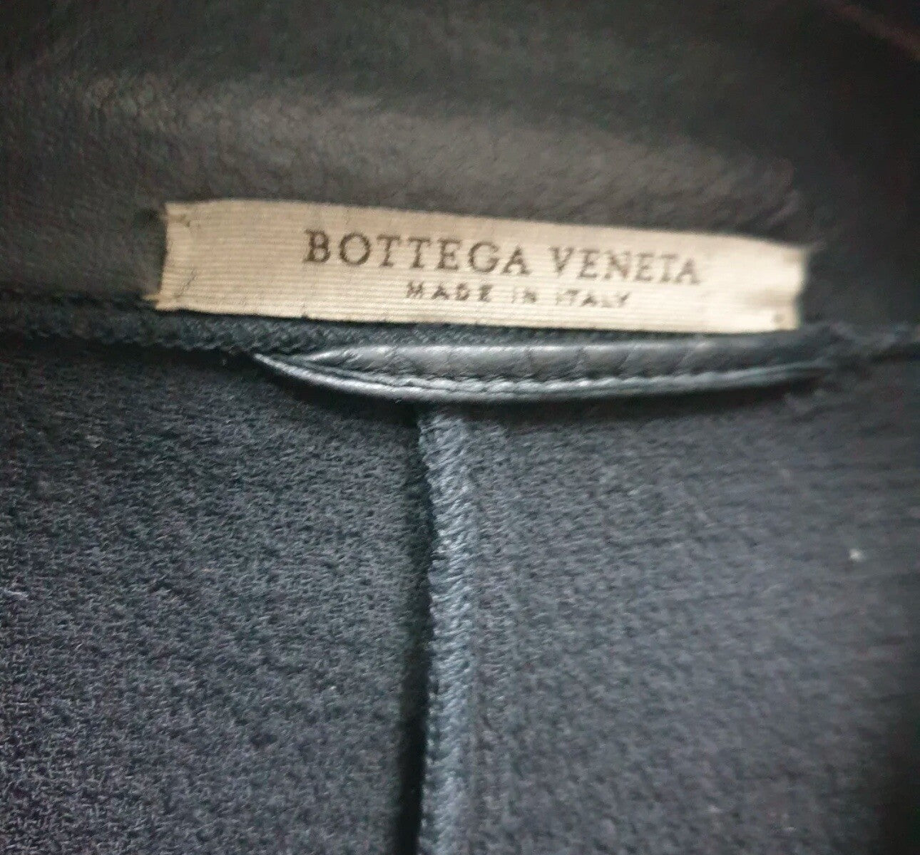 Bottega Veneta Black Leather Coat Sz.38