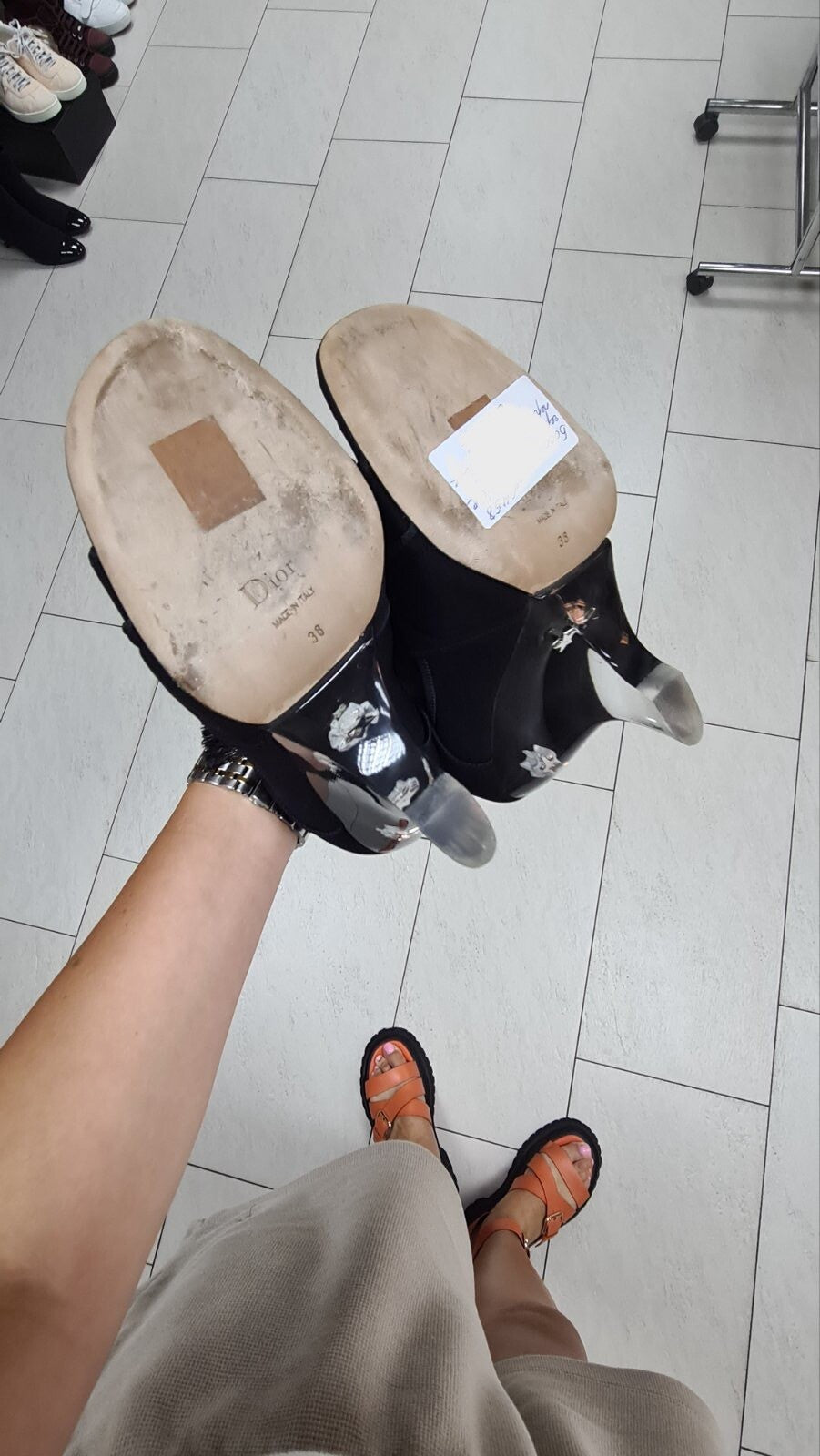 Christian Dior Neoprene Strappy Sandals sz.38