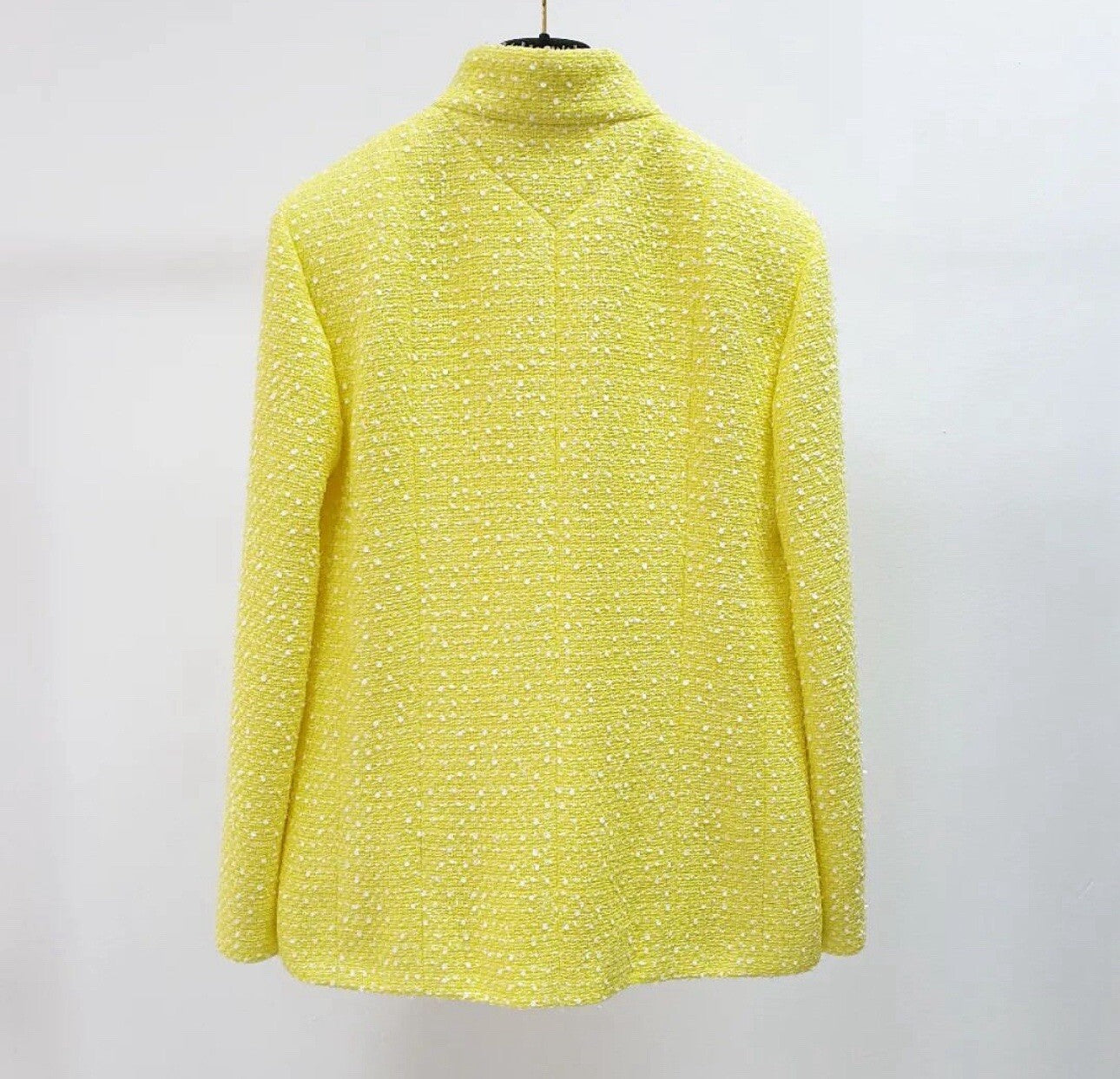 NWOT Chanel 19S Yellow Tweed Jacket Sz.38
