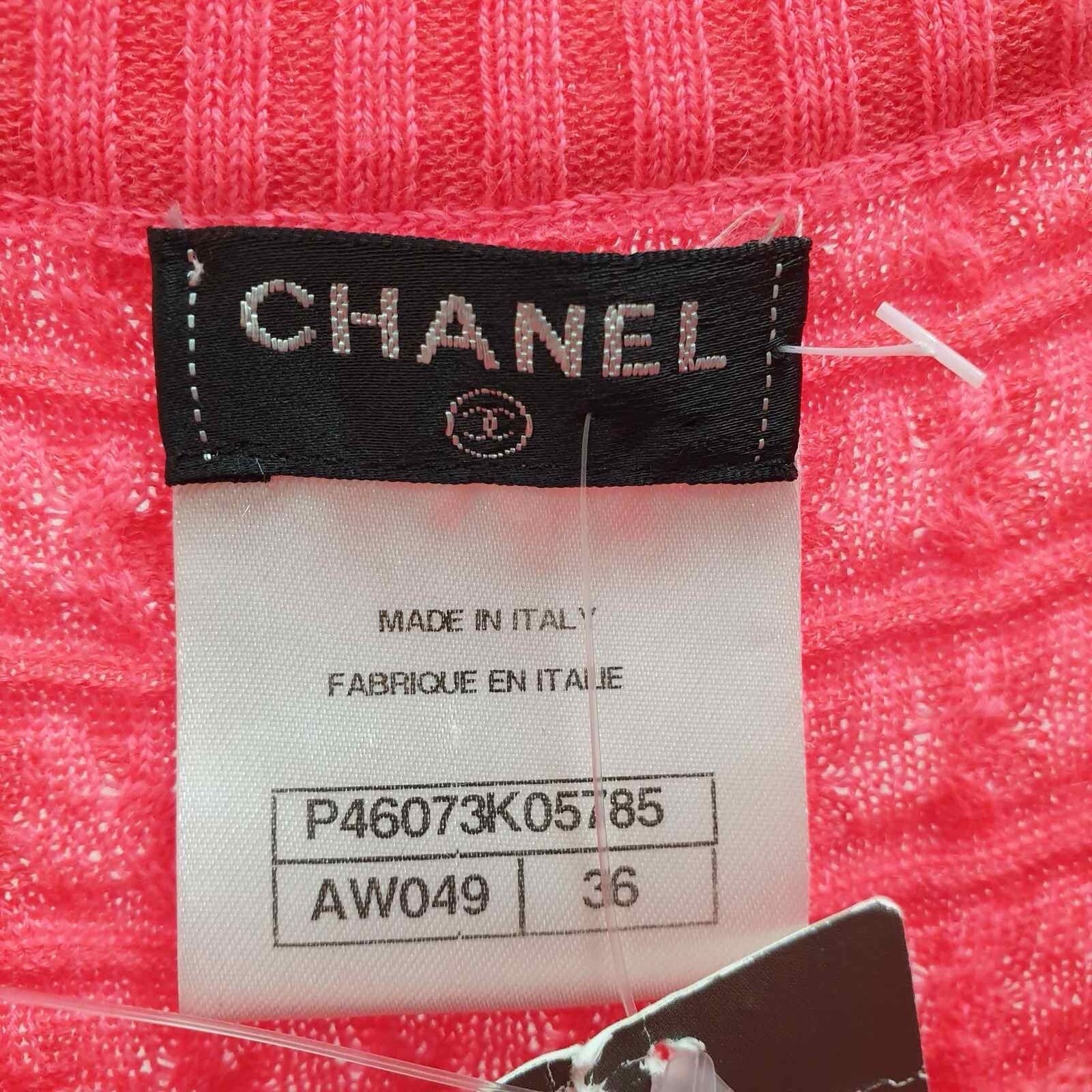 Chanel Pink Textured Knit Dress  Sz.36