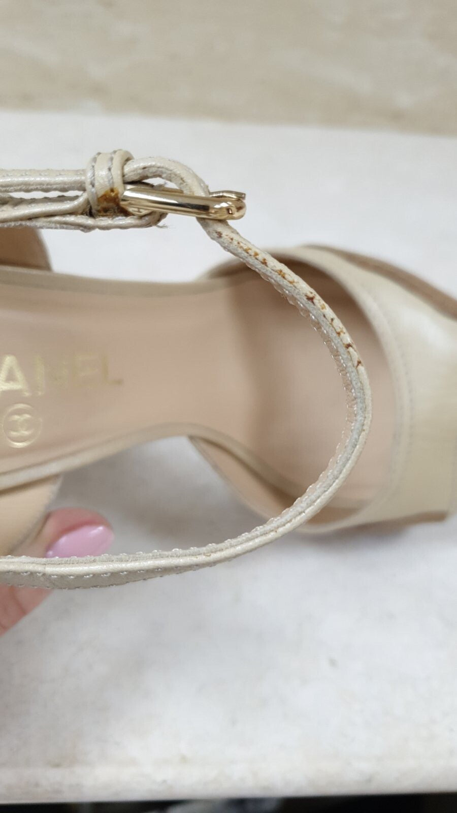 Chanel Beige Brown Slingback Sandal sz.40