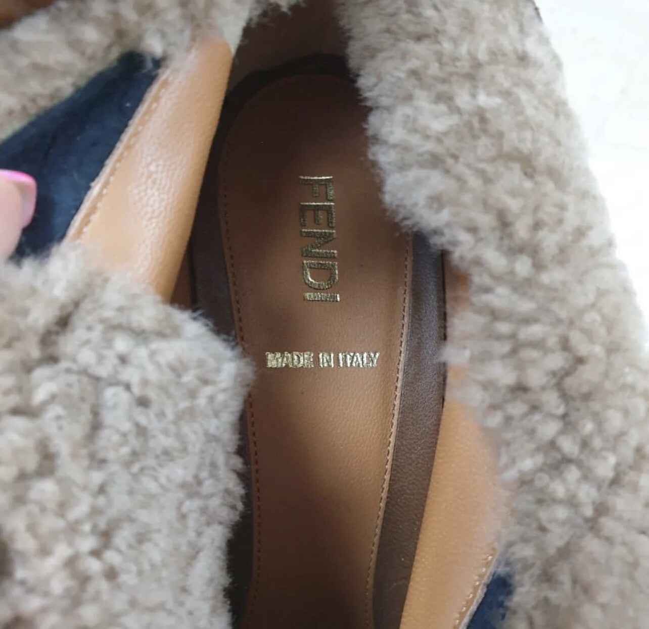 FENDI Brown Fur Heels Sz.37.5