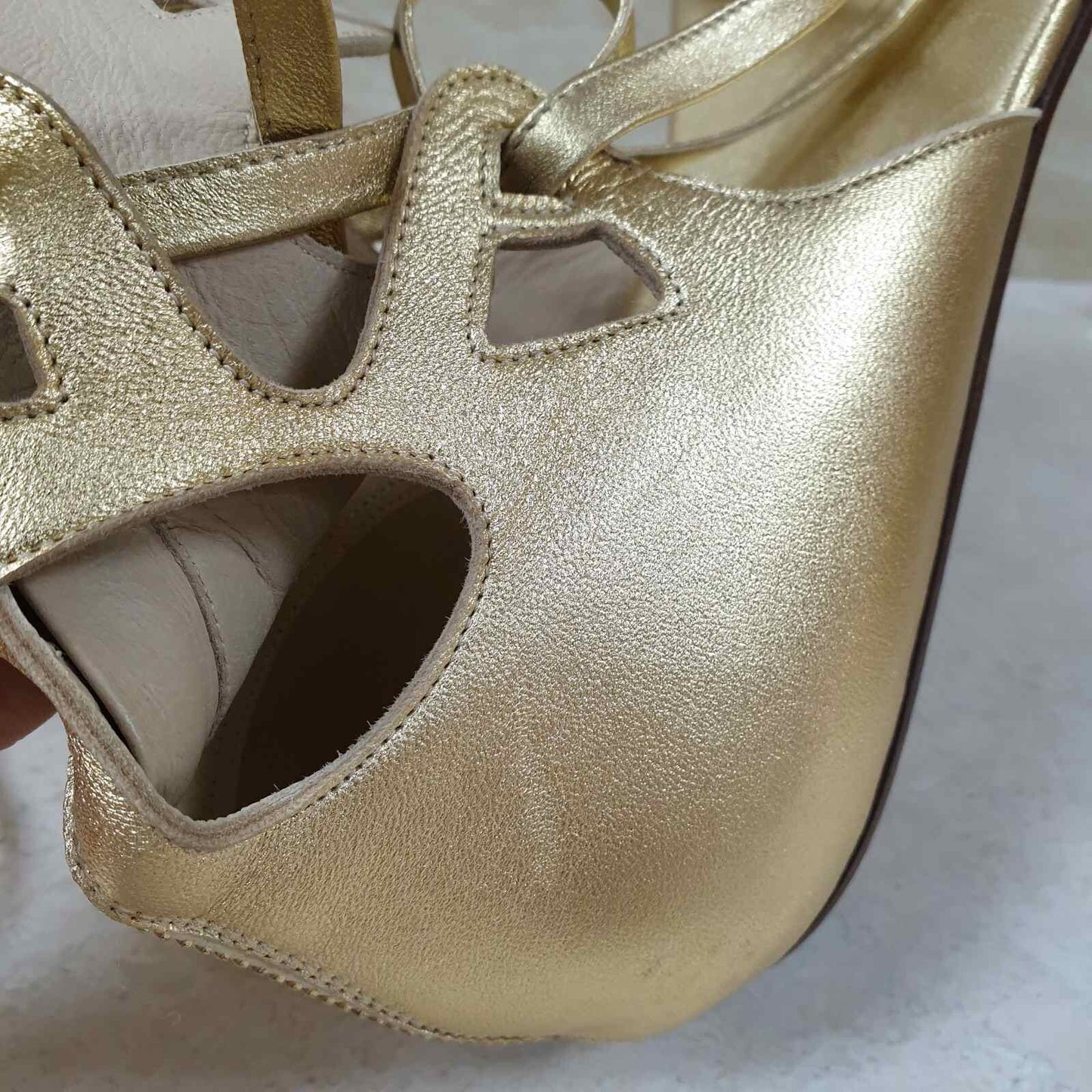 Chanel Gold Gladiator Sandals  Sz.38