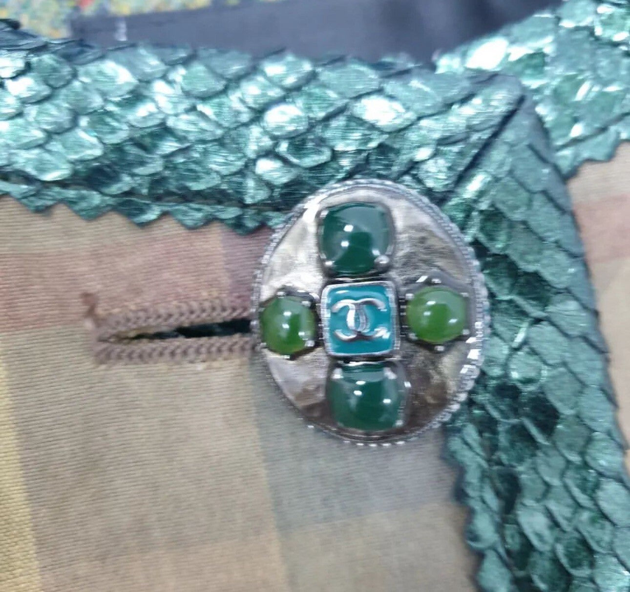 Chanel Paris-Edinburgh Python-Trimmed Jacket Sz.38