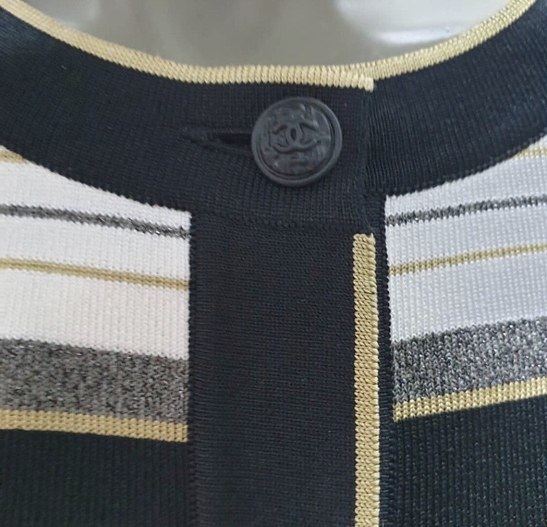 Chanel Striped Silk Tunic-dress Casual Dress Sz.38