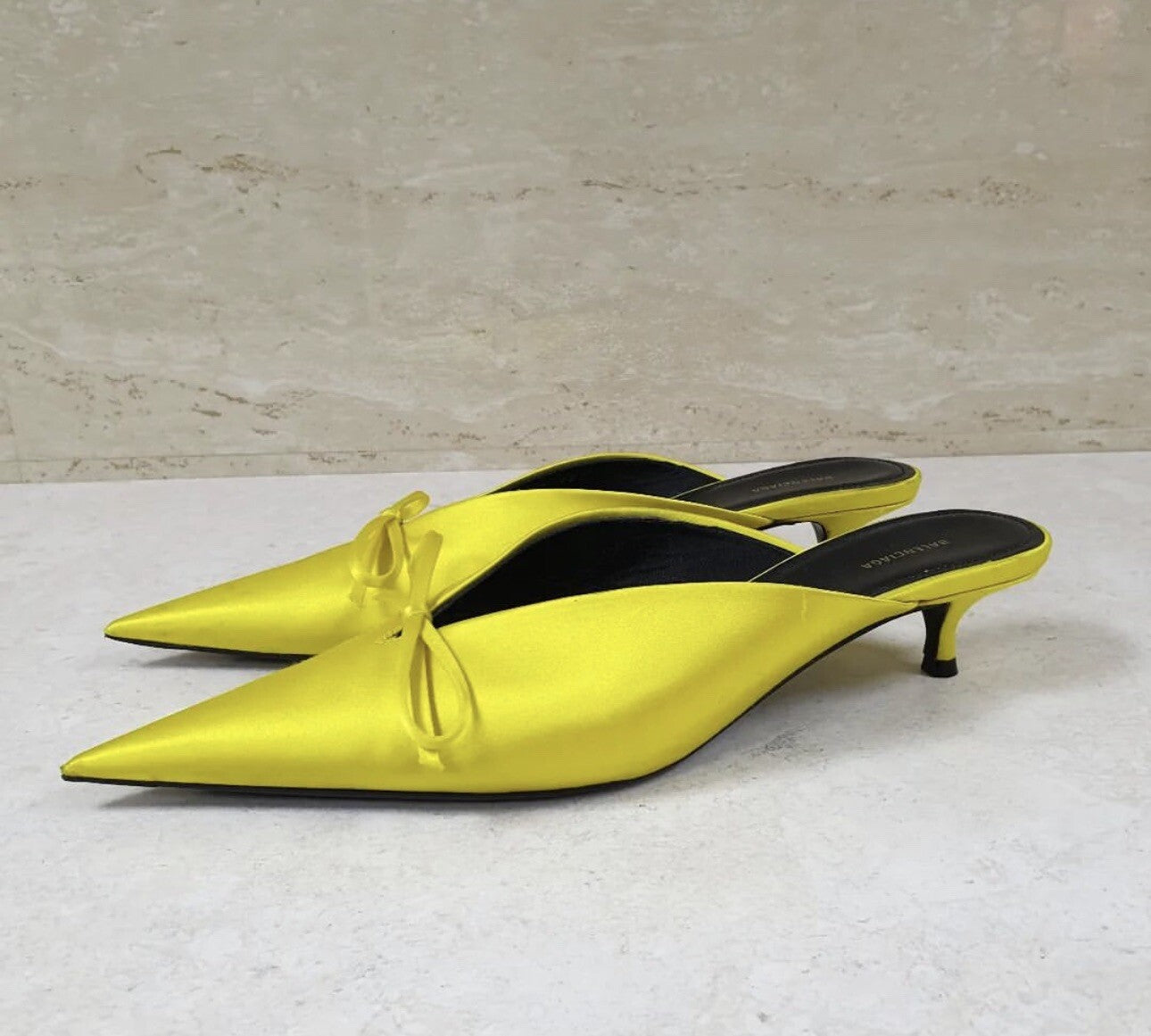 Balenciaga Yellow Textile Mules Sz.38