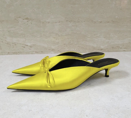 Balenciaga Yellow Textile Mules Sz.38
