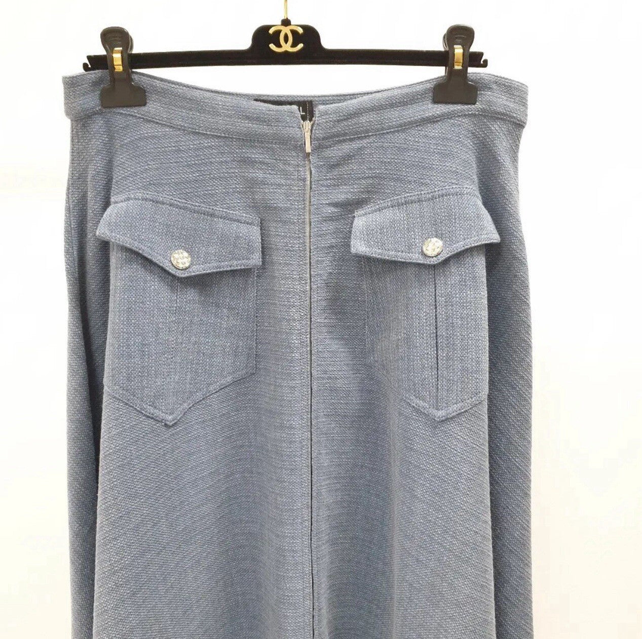 Chanel Two Pockets Flare Midi Skirt Size 44