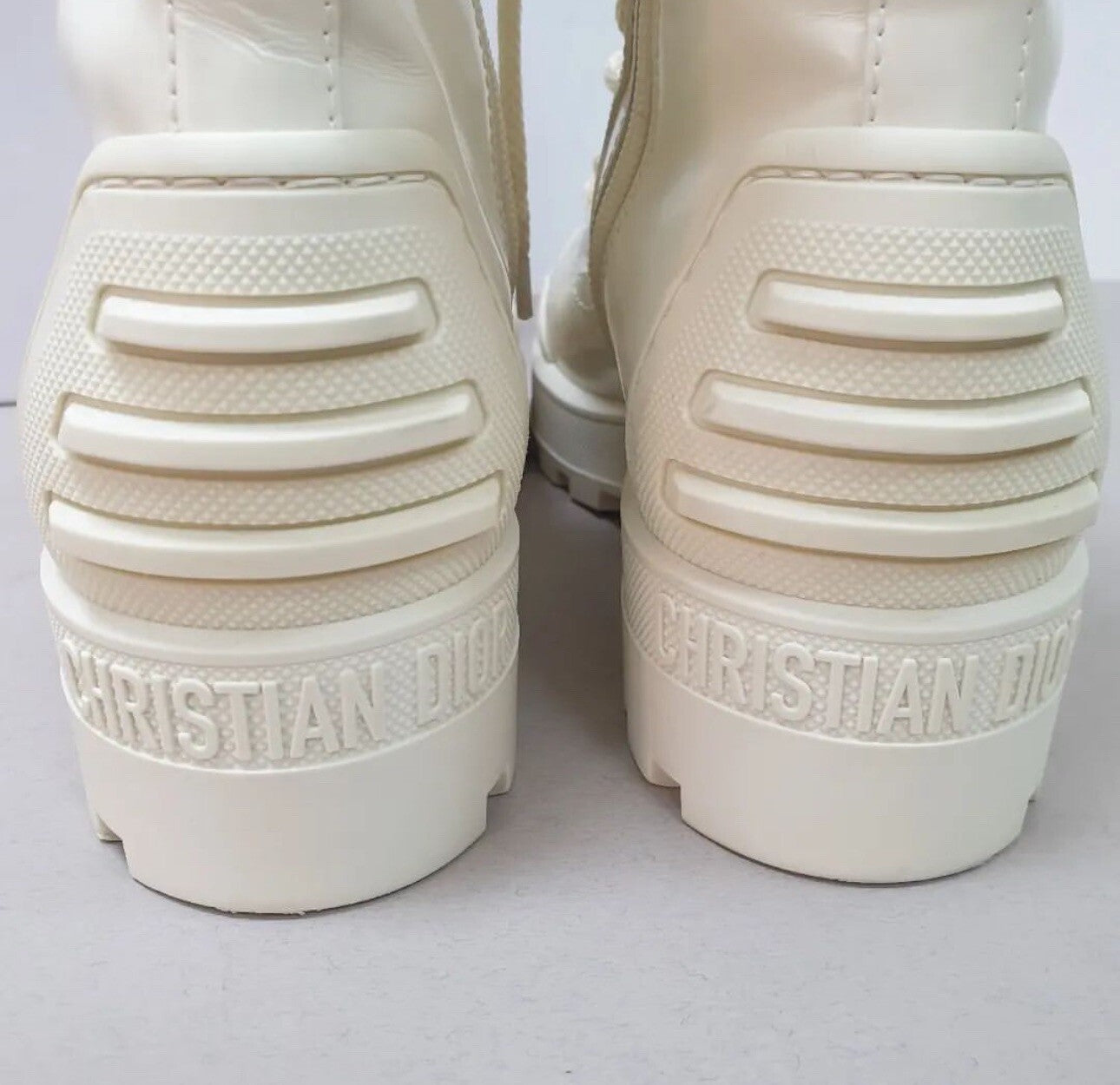 Dior White Iron Leather Tall Boots sz. 38