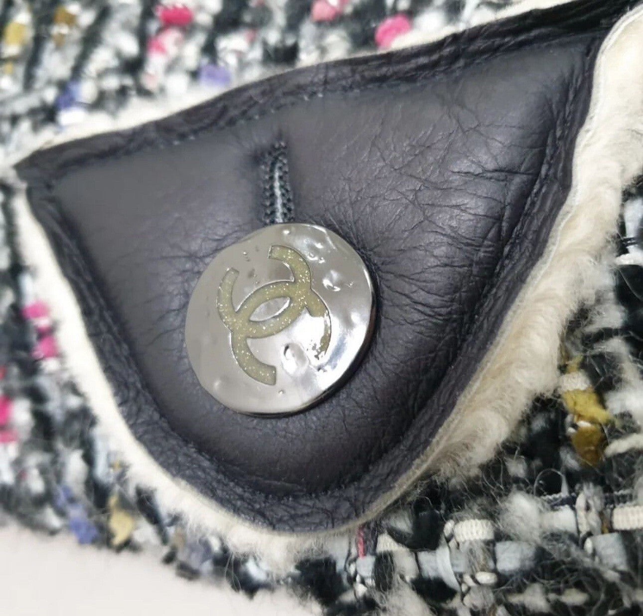 Chanel Tweed Shearling Blazer Jacket Sz.38